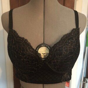 Black filigree push-up bra